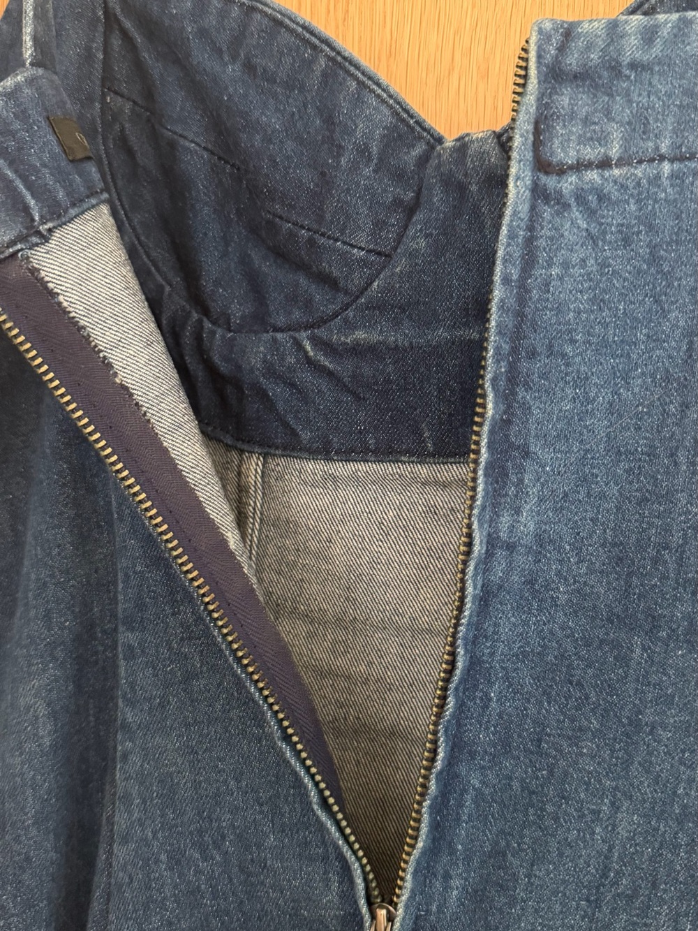 Sleeveless Blue Denim Maxi Dress with Sweetheart Bodice - Picture 7 of 8